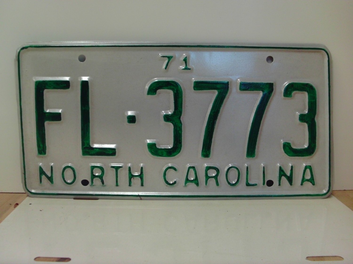 1971 North Carolina Rat Rod License Plate Tag NC #FL-3773 YOM RR1