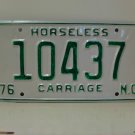1976 North Carolina Rat Rod License Plate Tag NC #10437 YOM RR1