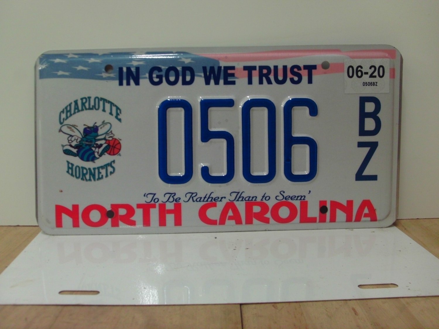 2020 North Carolina Charlotte IGWT License Plate NC 0506BZ