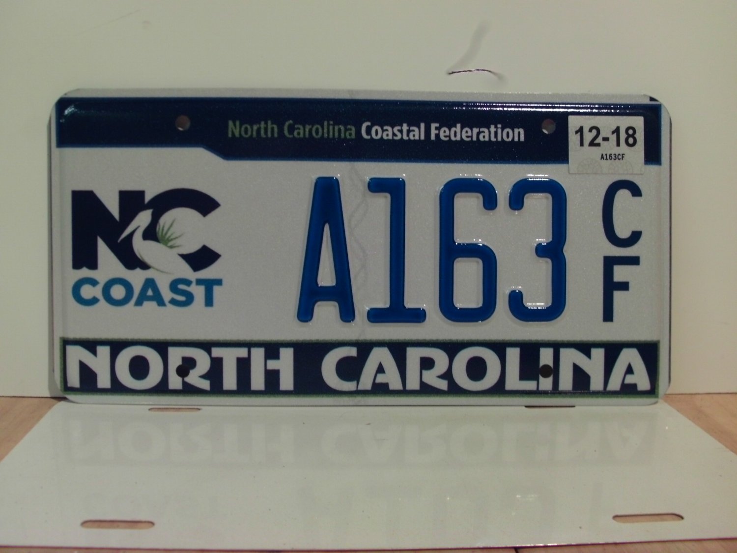 2018 North Carolina Coastal Federation License Plate NC A163CF EXN