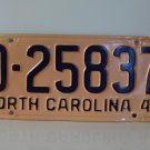 1949 North Carolina Rat Rod Dealer License Plate Tag NC #D-25837 YOM