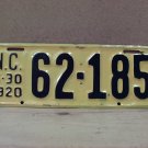 1920 North Carolina License Plate NC 62-185