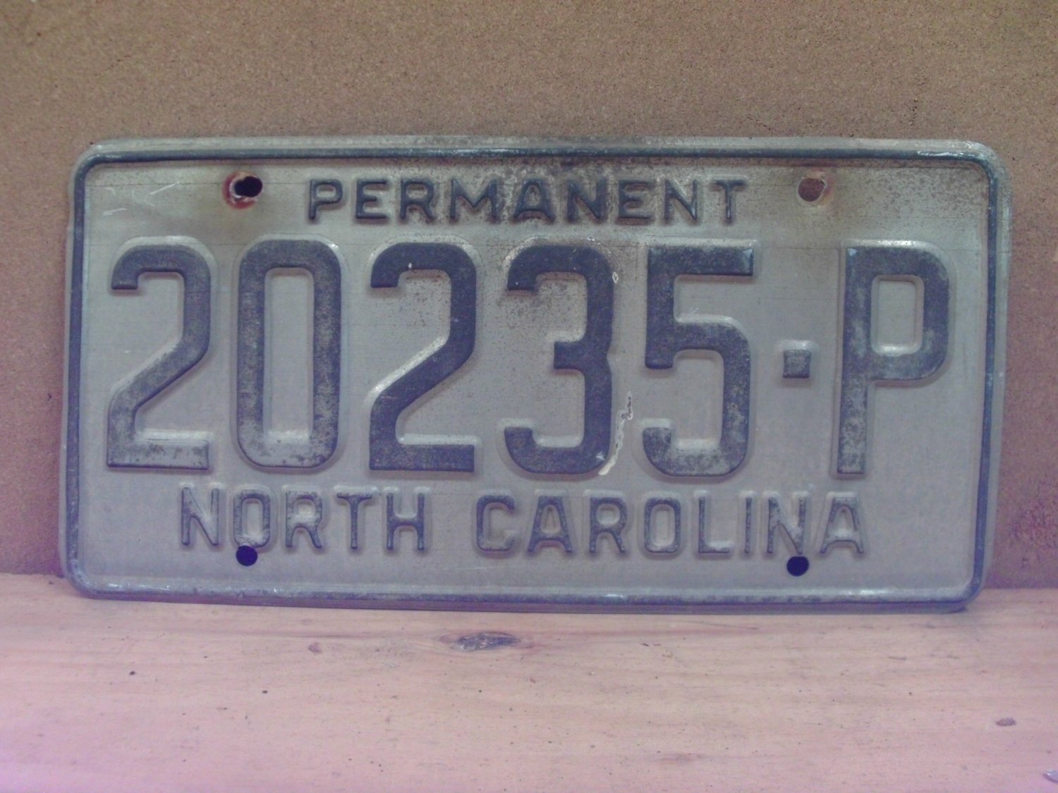 1970s North Carolina Permanent License Plate NC #20235-P NC11