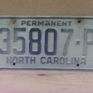 1970s North Carolina Permanent License Plate NC #35807-P NC11