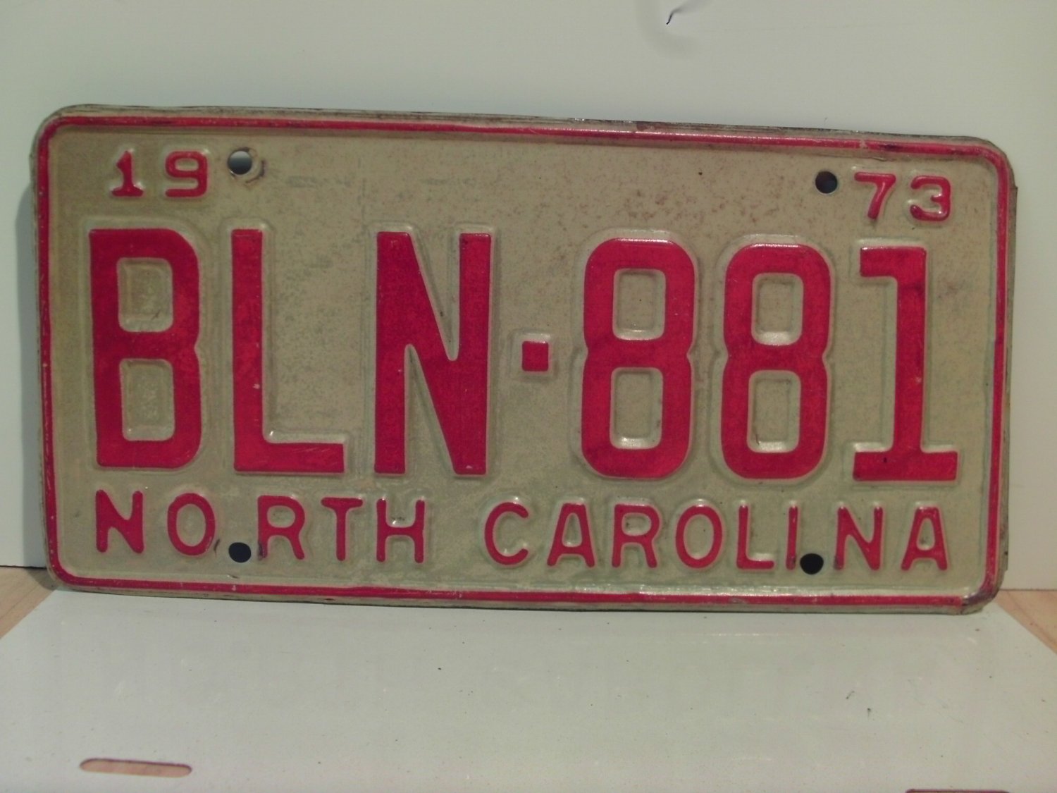 1973 North Carolina YOM License Plate Tag NC #BLN-881 VG NC3
