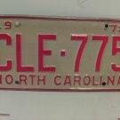 1973 North Carolina YOM License Plate Tag NC #CLE-775 VG NC3