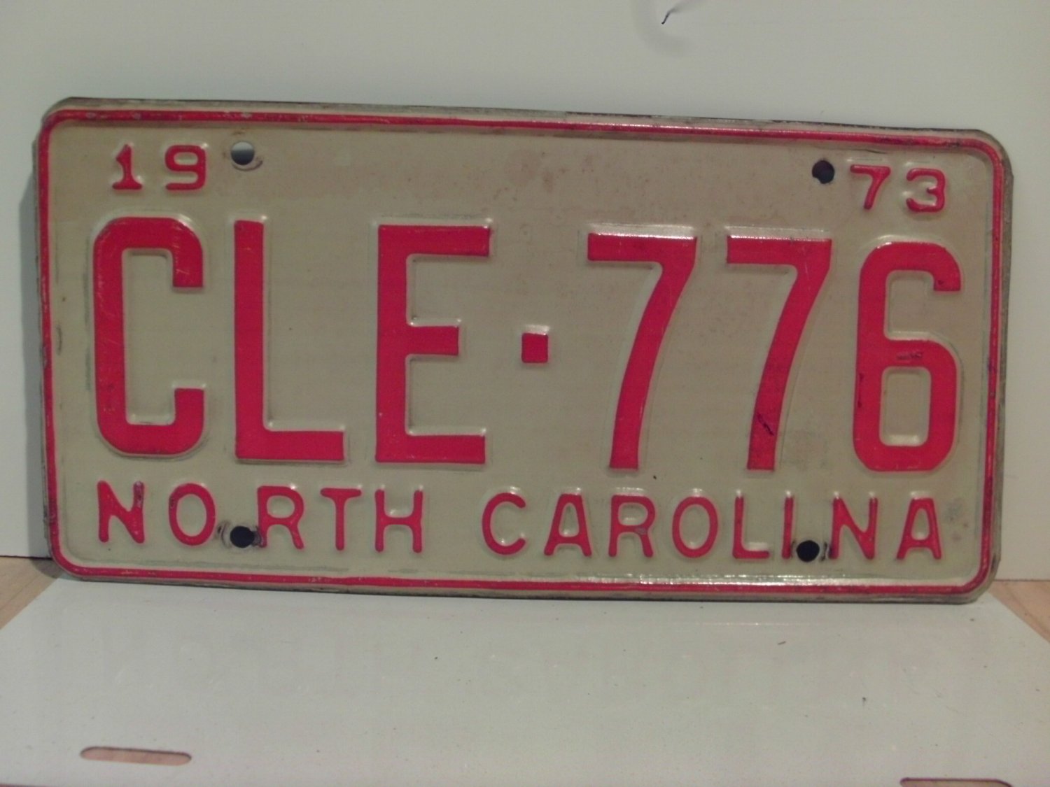 1973 North Carolina YOM License Plate Tag NC #CLE-776 VG NC3