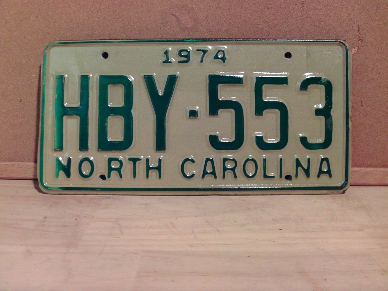 1974 North Carolina EX YOM License Plate Tag NC HBY-553 NC3