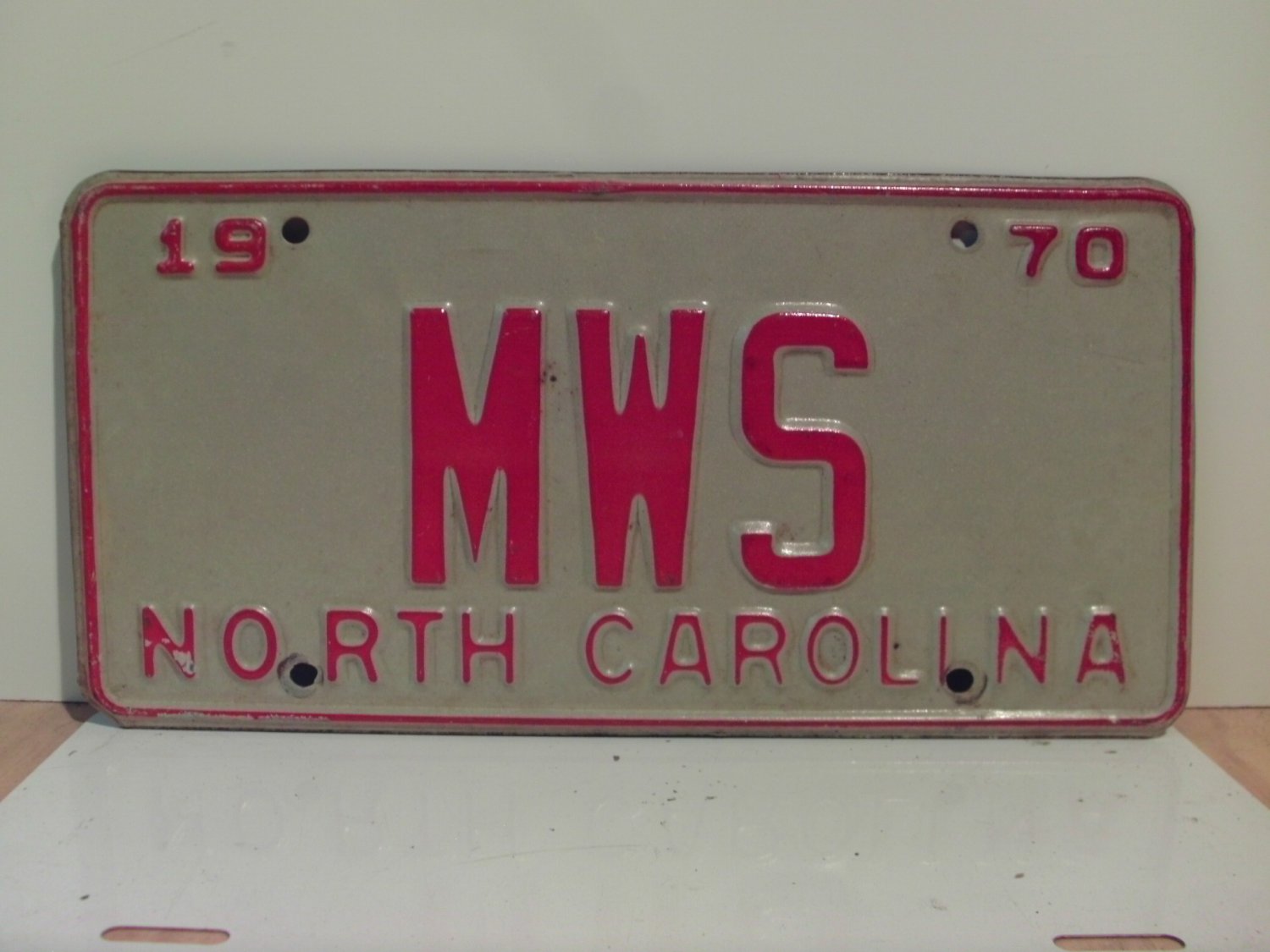 1970 North Carolina NC Vanity License Plate MWS NC11