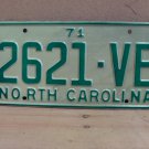 1971 North Carolina NC YOM Truck License Plate 2621-VE Mint NCY5