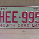 1973 North Carolina YOM License Plate Tag NC #HEE-995 Mint! NCY2