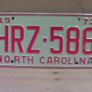 1973 North Carolina YOM License Plate Tag NC #HRZ-586 Mint! NC3