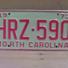1973 North Carolina YOM License Plate Tag NC #HRZ-590 Mint! NC3