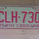 1973 North Carolina EX YOM License Plate Tag NC #CLH-730 NC3