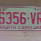 1973 North Carolina YOM Truck License Plate Tag NC #6356-VR VG NC6