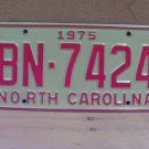 1975 North Carolina YOM License Plate Tag NC EX BN-7424 NC6