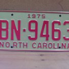 1975 North Carolina YOM License Plate Tag NC EX BN-9463 NC6