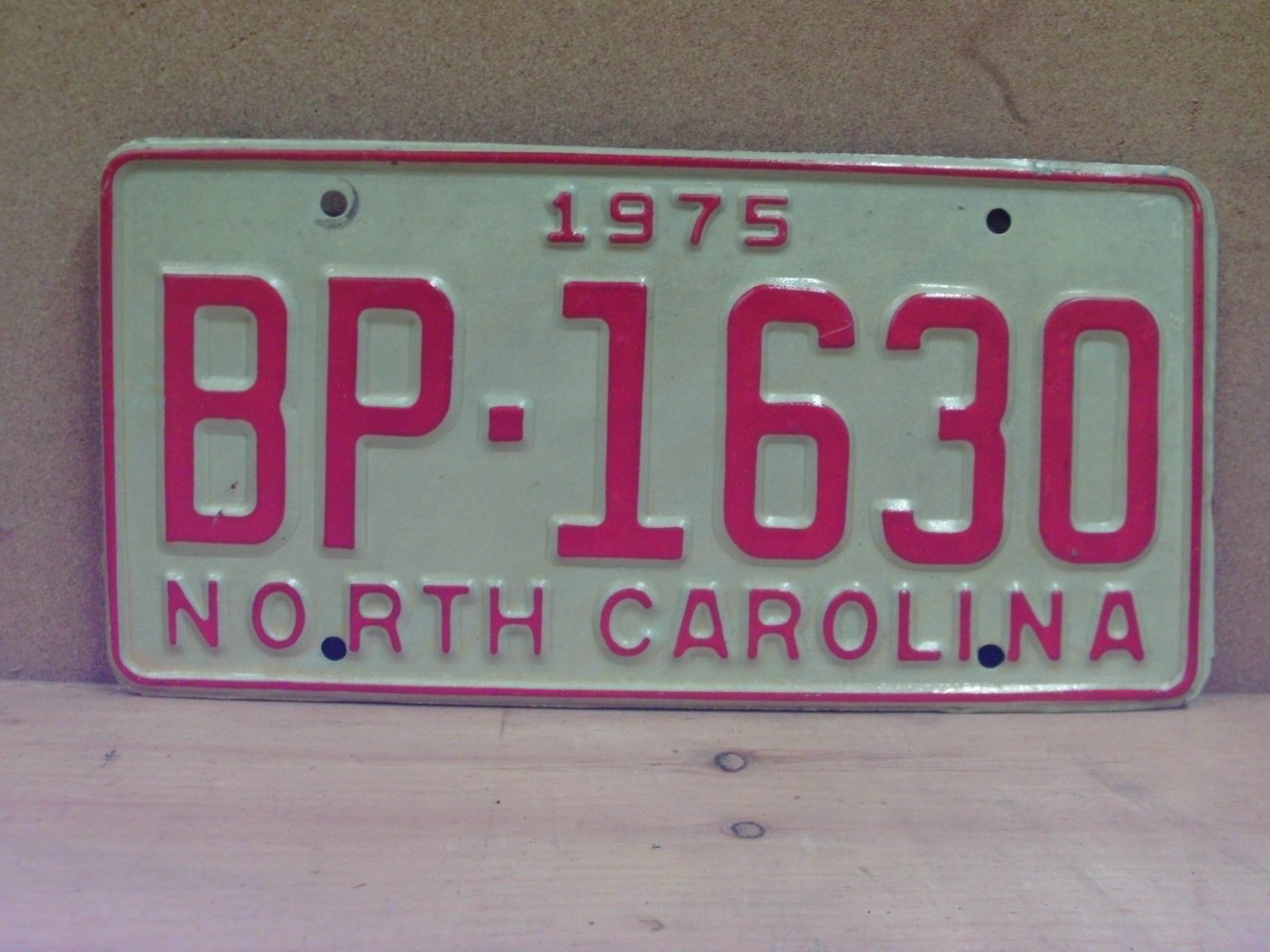 1975 North Carolina YOM License Plate Tag NC EX BP-1630 NC6