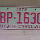 1975 North Carolina YOM License Plate Tag NC EX BP-1630 NC7