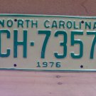 1976 North Carolina NC Truck YOM License Plate CH-7357 VG NC6