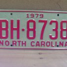 1979 North Carolina NC YOM Truck License Plate BH-8738 Mint! NC8