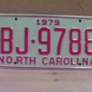 1979 North Carolina NC YOM Truck License Plate BJ-9788 Mint! NC6