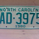 1980 North Carolina NC Truck YOM License Plate AD-3975 Mint Unissued NC6