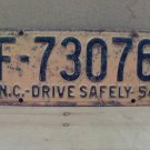 1954 North Carolina Common Carrier Truck License Plate NC F-73036 NC11