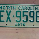 1976 North Carolina NC Truck YOM License Plate EX-9598 EX NC6