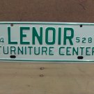 1974 Lenoir North Carolina City Tax License Plate NC #5283 Mint!