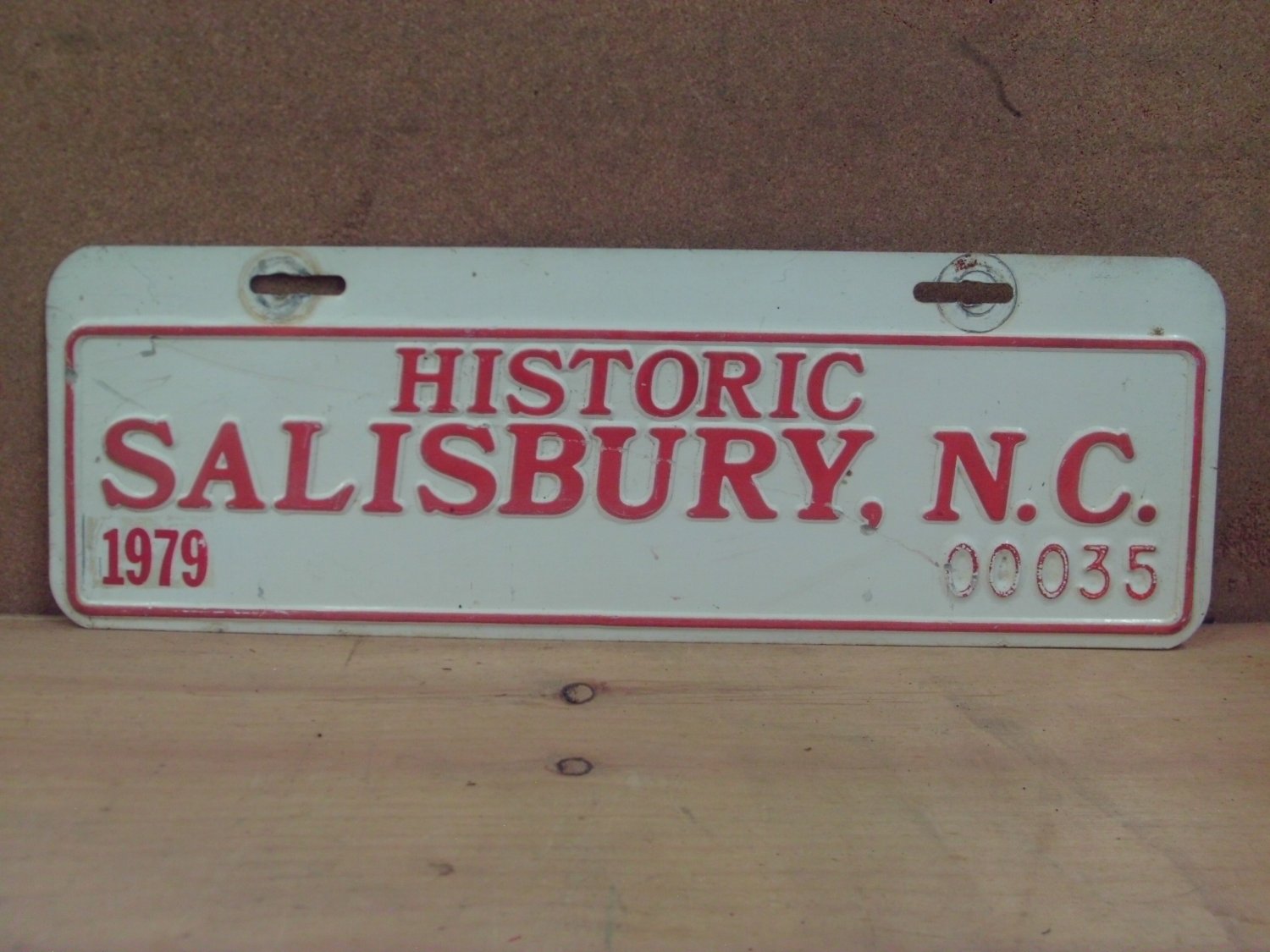 1979 Salisbury North Carolina City Tax License Plate NC #00035 VG