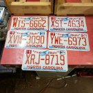 Lot of 5 North Carolina First In Flight Red Letter License Plates - Lot 19 WTS6662