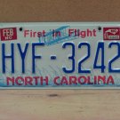 1997 North Carolina NC License Plate With Registration HYF-3242 VG-R