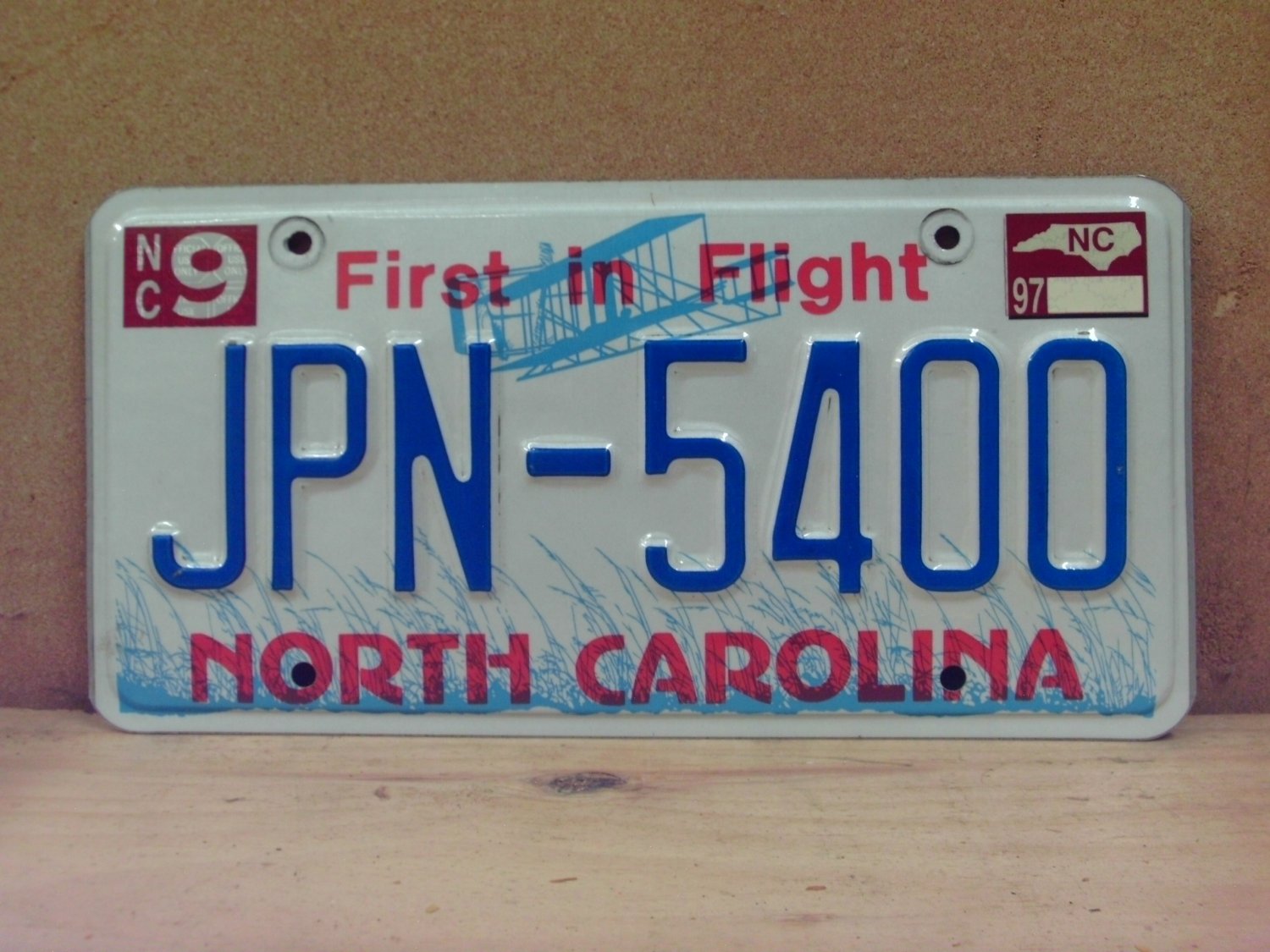 1997 North Carolina NC License Plate With Registration JPN-5400 EX-R