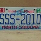 2007 North Carolina NC Passenger License Plate SSS-2010 EX