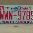 2011 North Carolina NC Passenger License Plate WWW-9789 VG