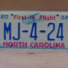 2002 North Carolina NC Magistrate Judge License Plate MJ-4-24