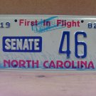 1982 North Carolina NC Senate License Plate 46