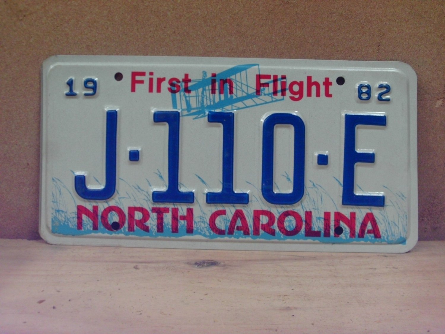 1982 North Carolina NC Judge License Plate J-110-E NCG1