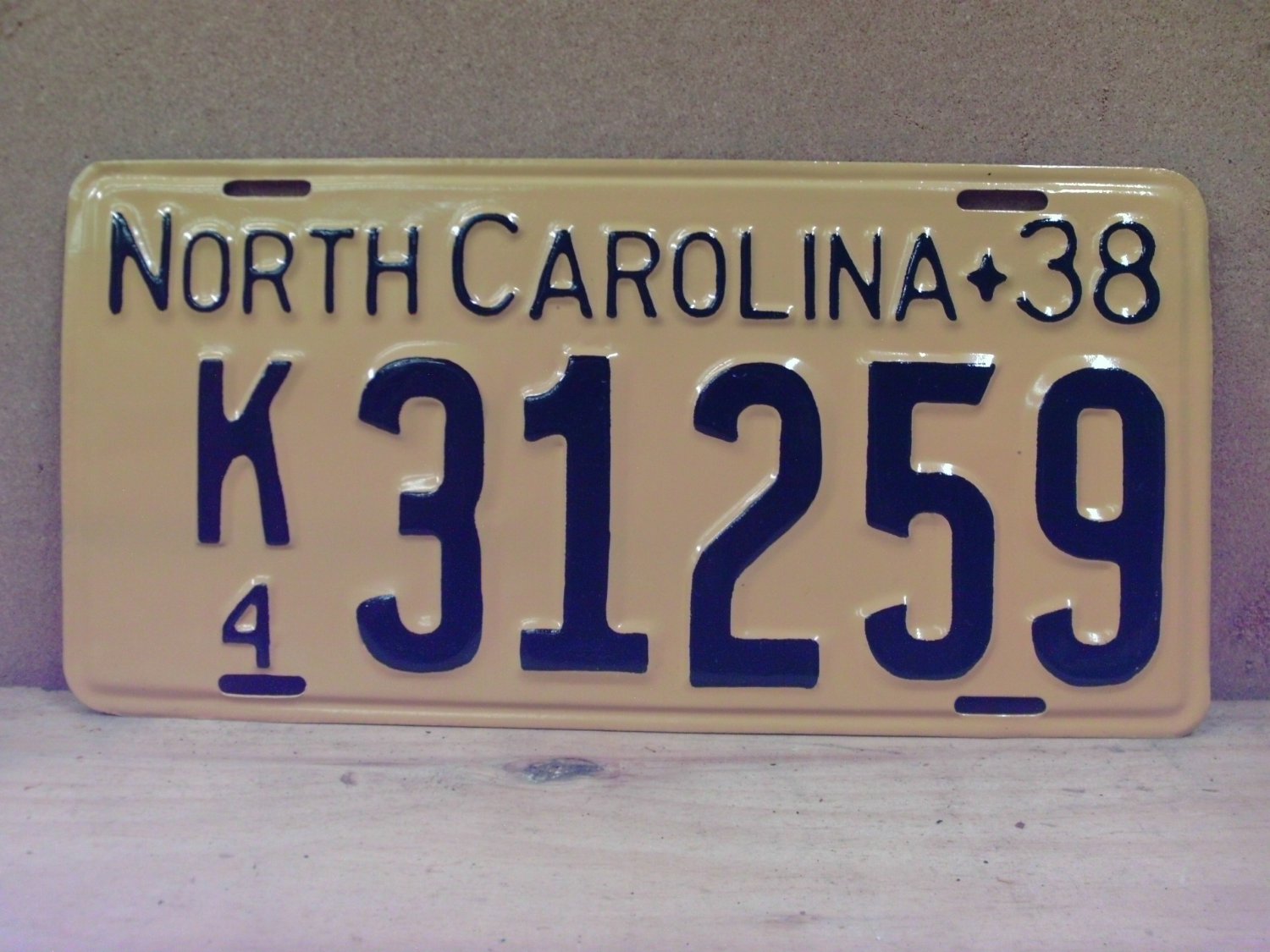 1938 North Carolina NC Contract Carrier Trailer License Plate K4-31259