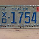 1984 North Carolina NC Trailer Dealer License Plate XD-1754 NCD1