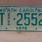 1976 North Carolina NC Trailer Dealer License Plate TD-2552