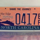 2005 North Carolina NC Blue Ridge Parkway License Plate 0417-BP