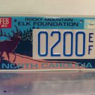 2005 North Carolina NC Rocky Mountain Elk Foundation License Plate 0200-EF NCO1