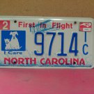 2012 North Carolina NC Animal Lover License Plate 9714-IC NCO1