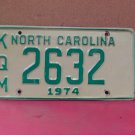 1974 North Carolina NC CB Radio License Plate KQM2632 EX