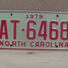1979 North Carolina NC YOM Truck License Plate AT-6468 VG NCB2