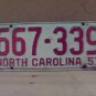 1951 North Carolina NC License Plate Pair 667-339 YOM NCA1