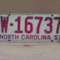 1951 North Carolina NC License Plate Pair W-16737 YOM NCA1