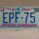 1986 North Carolina License Plate NC #EPF-75 NCP1
